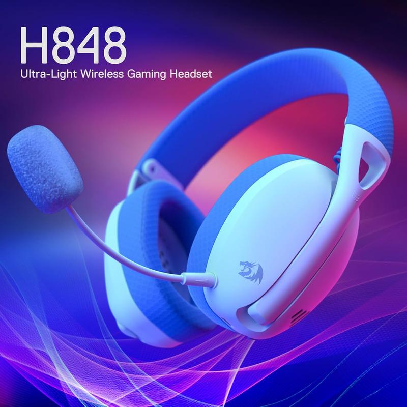 Redragon H848 BT Wireless Gaming Headset - Lightweight - 7.1 Surround Sound - 40MM Drivers - Detachable Microphone - Multi Platforms for PC, PS5 4 3, Switch, Mobile