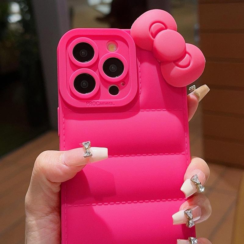 Cute Bowknot Design Phone Case, Shockproof Phone Protective Cover, Phone Cases, Phone Accessories Compatible with iPhone 15 14 13 12 11 Series, Cute Phone Cases