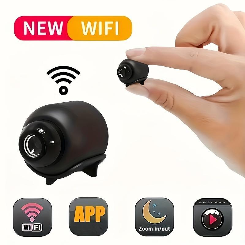 1 Pieces of HD Mini Night Vision Wireless Camera, indoor mini camera cctv- Portable Recorder with Wi-Fi,APP Remote Control,1080P Image Quality, Easy Installation, and Real-time Monitoring for Smart Home Security camera, security cameras for home