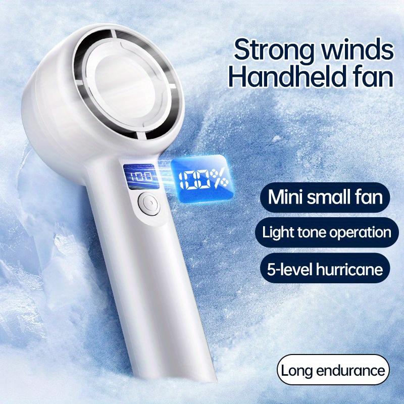 Portable Handheld Fan, Strong Winds Turbo Fan, Air Dust, Multi-speeds Adjustable, 1200mAh Battery Rechargeable, Digital Display, For Women Men Travel Camping Outdoo