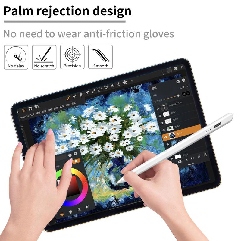 Stylus Pen for iPad,Fast Charge,with Palm Rejection Tilt Sensitivity, Active Touch Screen Pencil Compatible with iPad 6 7 8 9 10,iPad Pro12.9&11