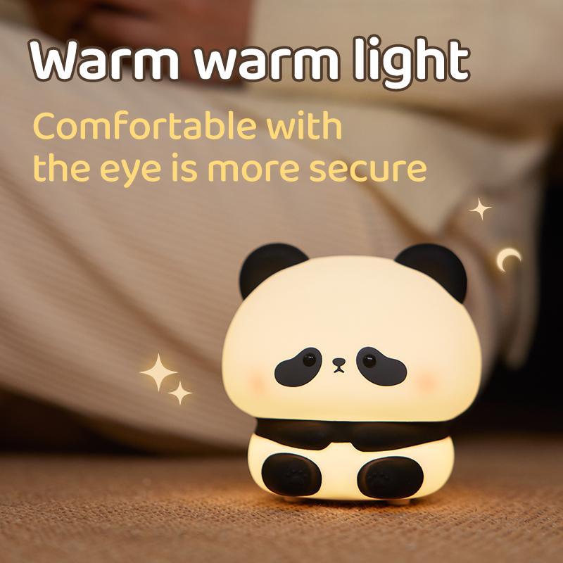 Cute Panda Design Silicone Night Light, USB Powered LED Night Light, Decorative Light For Kids Bedroom Living Room Toys Gift