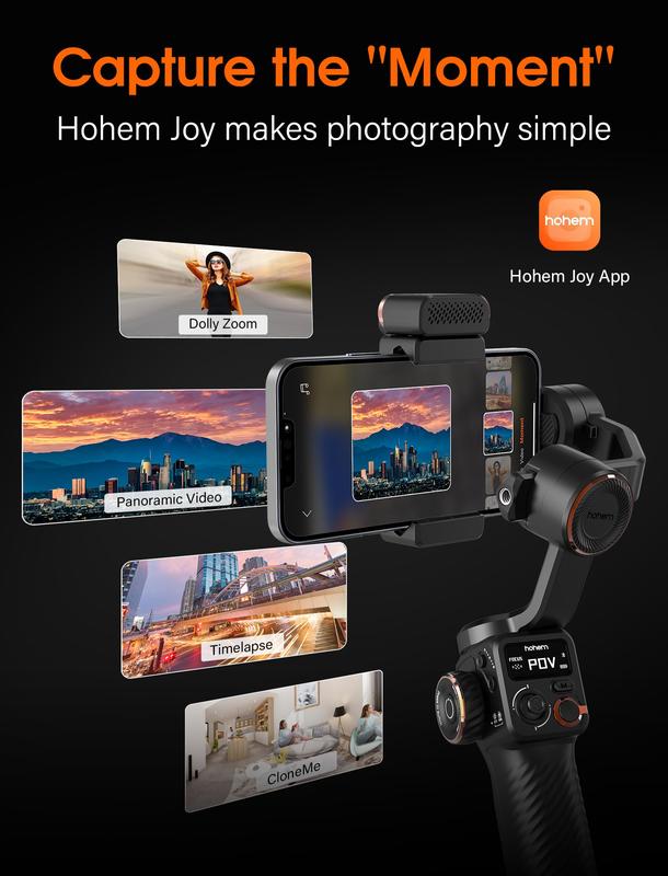 hohem iSteady M6 Kit Gimbal Stabilizer for Smartphone, Upgraded 3-Axis Phone Gimbal, AI Tracker w CCT RGB Fill Light, Gimbal for iPhone 15 Pro Max & Android, Phone Stabilizer for Video Recording