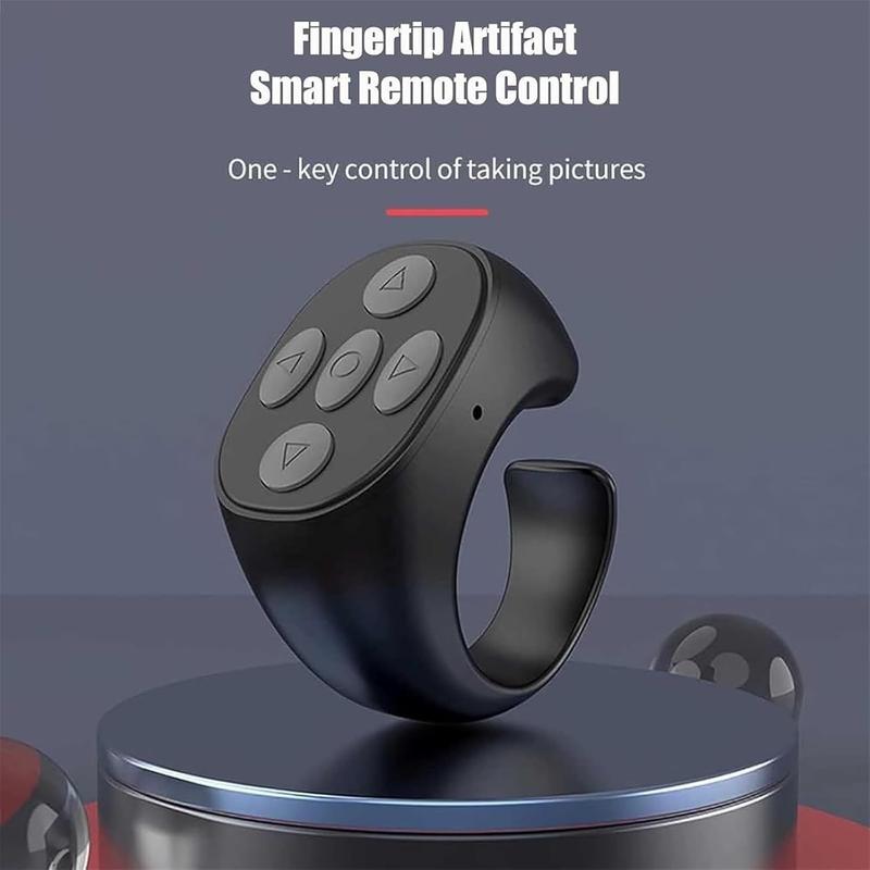 Tiktok Scrolling Ring, TIK tok Bluetooth Remote Control Ring Rechargeable Tiktok Clicker Button Finger Phone Control Ring for Kindle APP Page Turner Compatible with iPhone iPad iOS Android (White)