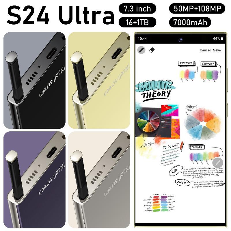 Hot style Original s24 Ultra smartphone network 7.3-inch 16GB+1TB Android phone unlocked 7000mAh 50MP+108MP 5G phone NFC, limited time promotion, children's and adult phone gifts