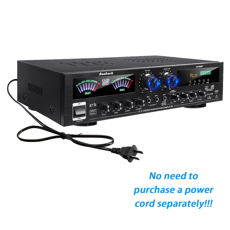 4000W Surround Sound Bluetooth Audio Power Amplifier Receiver for Stereo Theater System