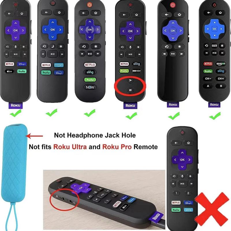 Luminous Silicone Remote Control Cover, 1 Count Remote Control Protector with Lanyard, Compatible with Roku Express 4K + HD Premiere Streambar