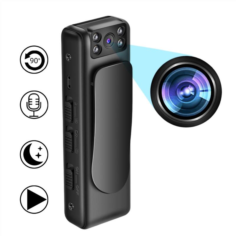 Portable 1080P Action Camera, USB Rechargeable Vlog Recorder with 90° Rotatable Lens & IR Night Visions Function, Outdoor Sports Camera for Skiing Running