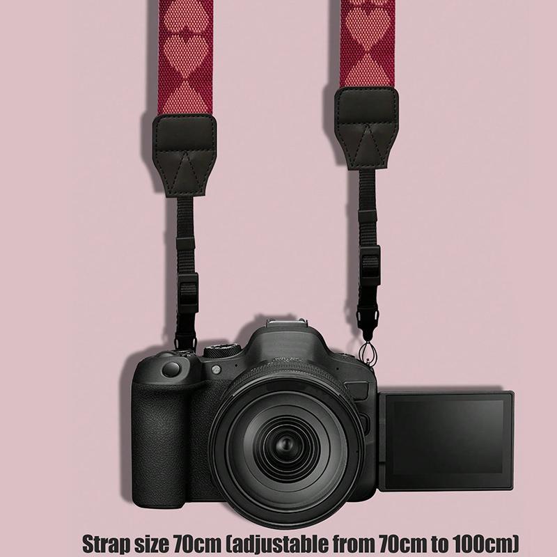 Heart Pattern Camera Shoulder Strap, Portable Durable Camera Strap, Camera Accessories For Nikon DSLR Canon EOS