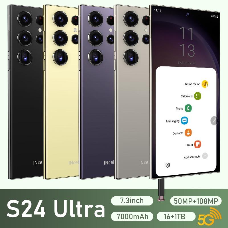 Hot style Original s24 Ultra smartphone network 7.3-inch 16GB+1TB Android phone unlocked 7000mAh 50MP+108MP 5G phone NFC, limited time promotion, children's and adult phone gifts