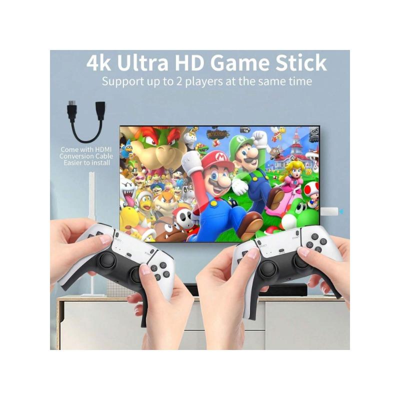 Wireless Retro Game Stick Wireless Retro Game Console 2.4G Wireless Controllers HD Output System 23 Emulators 20000+ Games, Plug And Play Video Game Consoles With 64GB TF Card