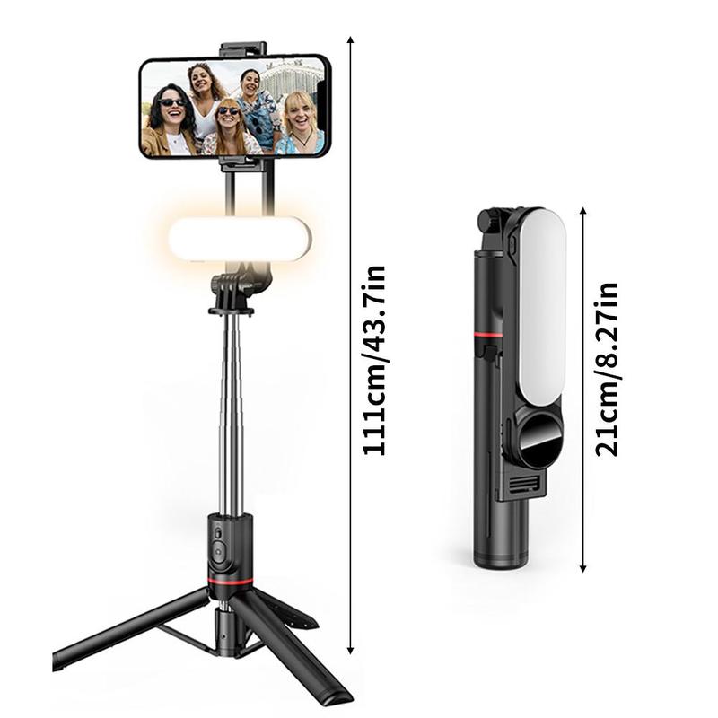 Fall Portable Selfie Stick Tripod with Selfie Light for Mother's Day Gift, Spring Wireless Mobile Phone Stand Tripod with Detachable Tripod & LED Fill Light for iPhone, Summer BT Selfie Accessories with LED Light for Music Festival