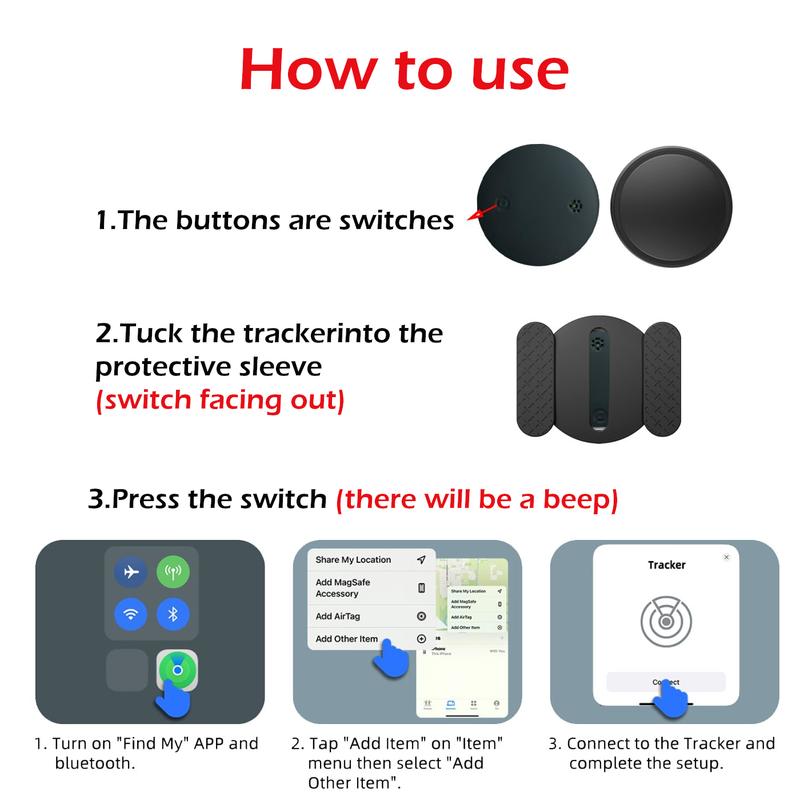 GPS Tracker for Vehicles,Mini GPS Trackers Device with Weatherproof Magnetic Case-Works with Apple Find My(iOS only)-Best Hidden Car Tracking Device