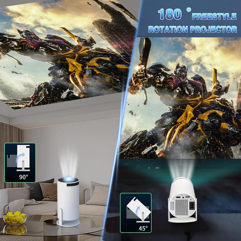 Big Sales!!!4K Game Projector with Two Game Consoles,Portable Projector WiFi6, Automatic Correction, 270° Rotatable Compatible with iPhone hy300 projector Audio