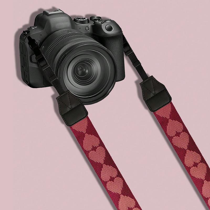 Heart Pattern Camera Shoulder Strap, Portable Durable Camera Strap, Camera Accessories For Nikon DSLR Canon EOS