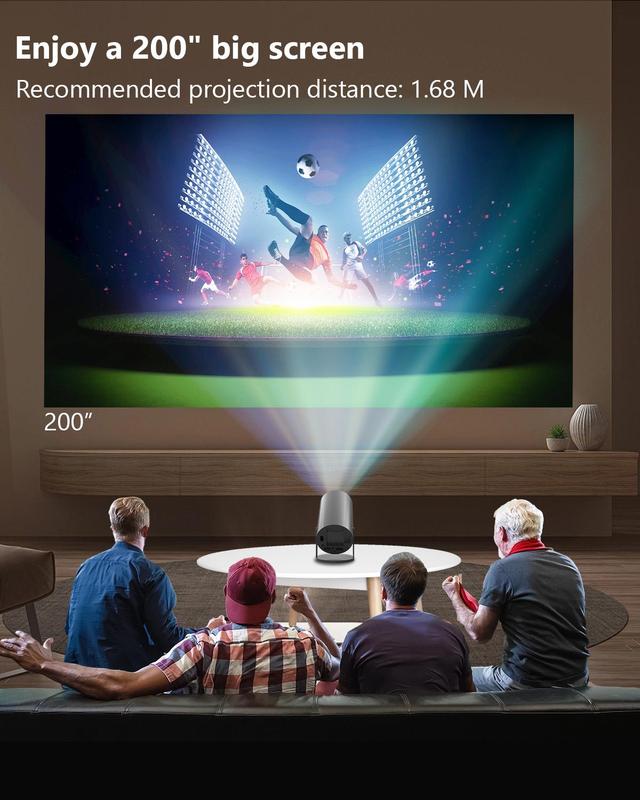 Portable Projector - Space Gray (Projector HY300 Upgrade wireless android11 4k WIFI6 smart projector, Home theater, entertainment, early childhood education, video conference, online teaching)