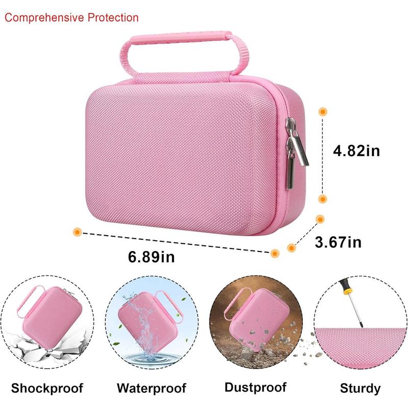 4K Digital Camera Carrying Case for Femivo VETEK IWEUKJLO VJIANGER WIKICO Saneen OIEXI 4K 48MP Vlogging Camera, Travel Compact Camera Storage Cover Bag Organizer Holder, Pink