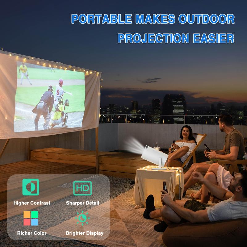 Big Sales!!!4K Game Projector with Two Game Consoles,Portable Projector WiFi6, Automatic Correction, 270° Rotatable Compatible with iPhone hy300 projector Audio