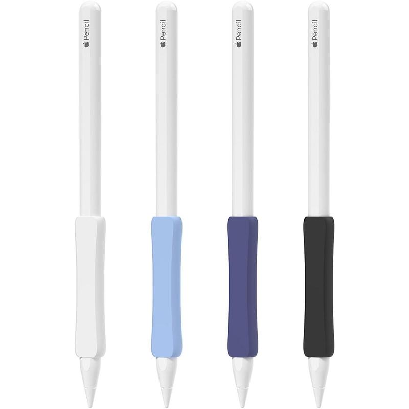 4 Pack  Grip Compatible with  Pencil 2nd Generation,  Pencil USB-C &  Pencil Pro  iPencil Grip (White Blue Midnight Blue Black)