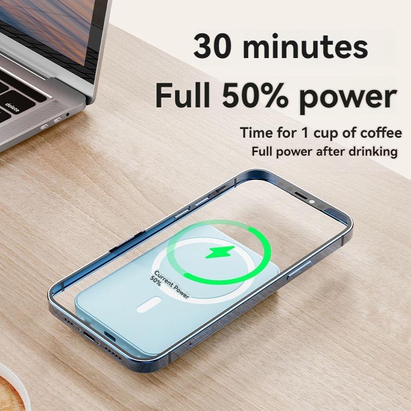 15W PD Fast Charging Magnetic Charger for iPhone Fast Charging External Battery Ultra Lightweight and Thin Charger Chargeable Wireless