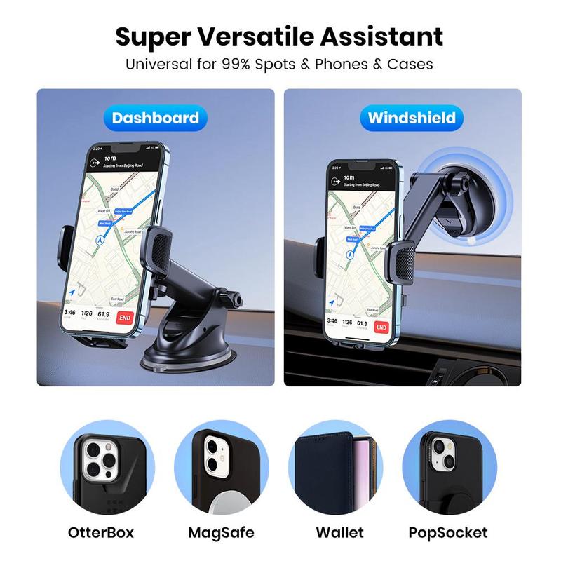 TOPK Car Phone Holder for Dashboard & Windscreen, 360° Rotatable Mobile Phone Holder, Universal Car Phone Navigation Bracket, Car Accessories