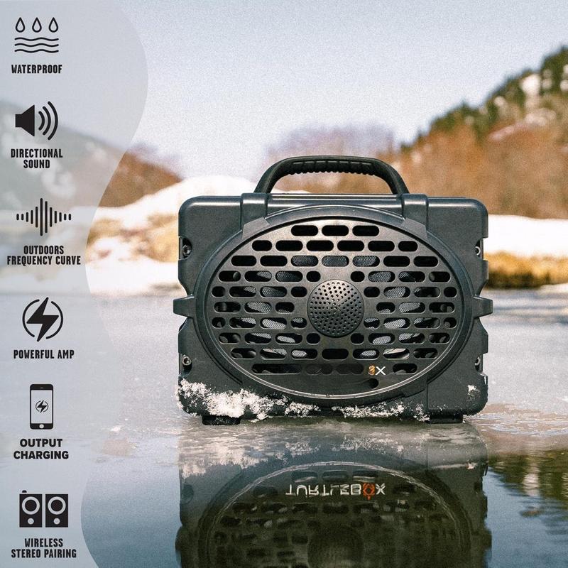 Gen 2: Loud! Outdoor Portable Bluetooth 5.0 Speaker | Rugged, IP67, Waterproof, Impact Resistant & Dustproof (Plays to 120db, Pair 2X for True L-R Stereo), Thunderhead Gray Black