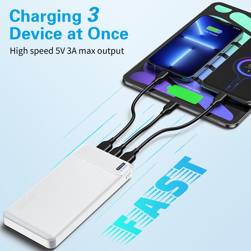 AsperX 15000mAh Power Bank [2 Pack] Portable Charger with Four Ports, Charging Three Devices at once,  External Battery Pack for  iPhone 16 15 14 13, Samsung Series, Bluetooth Device accessories Smartphone Usb Chargeable, Christmas Gifts 2024