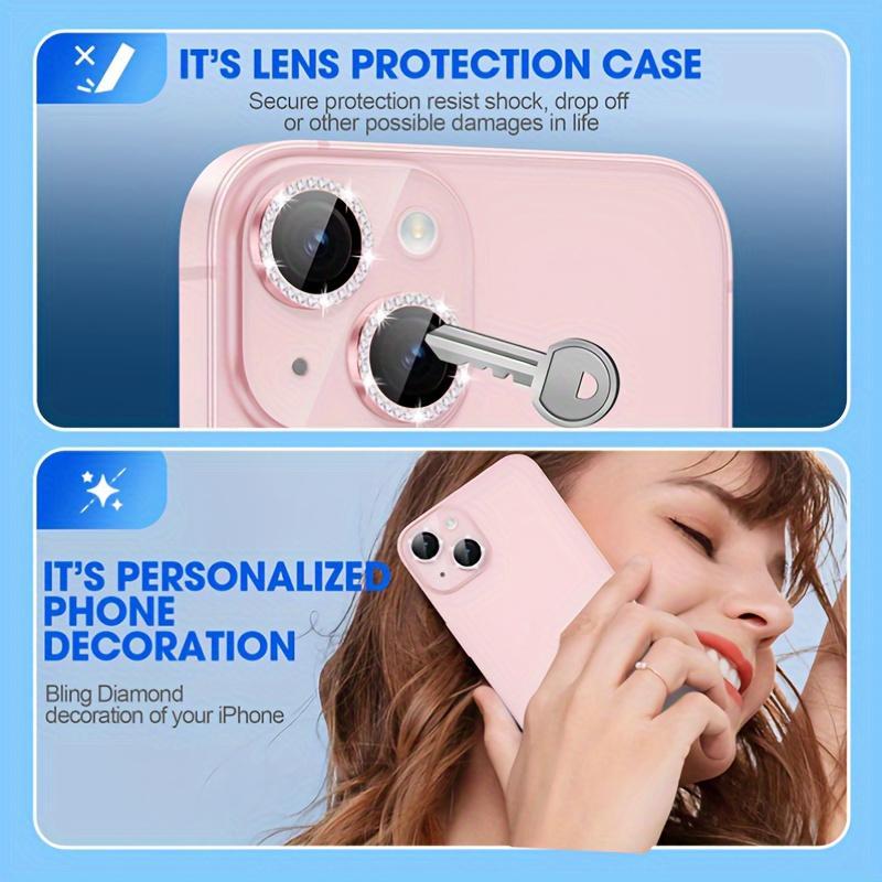 Phone Lens Protector Film, Ring Protective Lens Film, Mobile Phone Accessories Compatible with iPhone 11 12 13 14 15 Pro Max