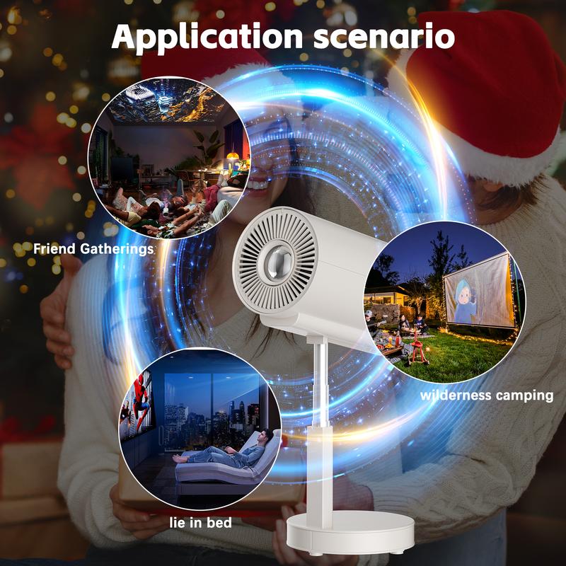 Christmas Gift Mini Phone Projector, Phone Projector With Wifi&Bluetooth,  Mini Projector 4K, Compatible With Phone Laptop With Android 11, Wireless Home Use Projectors, Built-in Audio Projectors, Video Games, Home Theater , Portable Home Use Projector