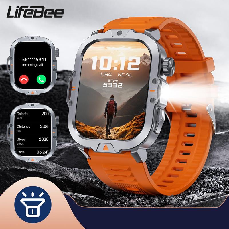 LIFEBEE Multifunctional Smartwatch for Men & Women, Fashionable Digital Watch with Flashlight, Sports Smartwatches for Fall, Fitness Watch, Smart Watch for iPhone Android Smartphone, Wearable Devices