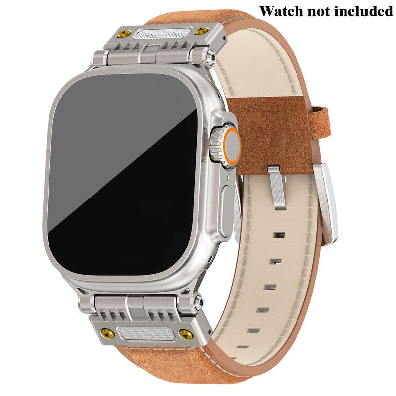 Vintage Style Watch Band (Band Only), 1 Count Solid Color Replacement Watch Band, Fashion Wearable Accessories Compatible with Apple Watch Series 9 8 7 6 5 4 3 2 1 SE SE2