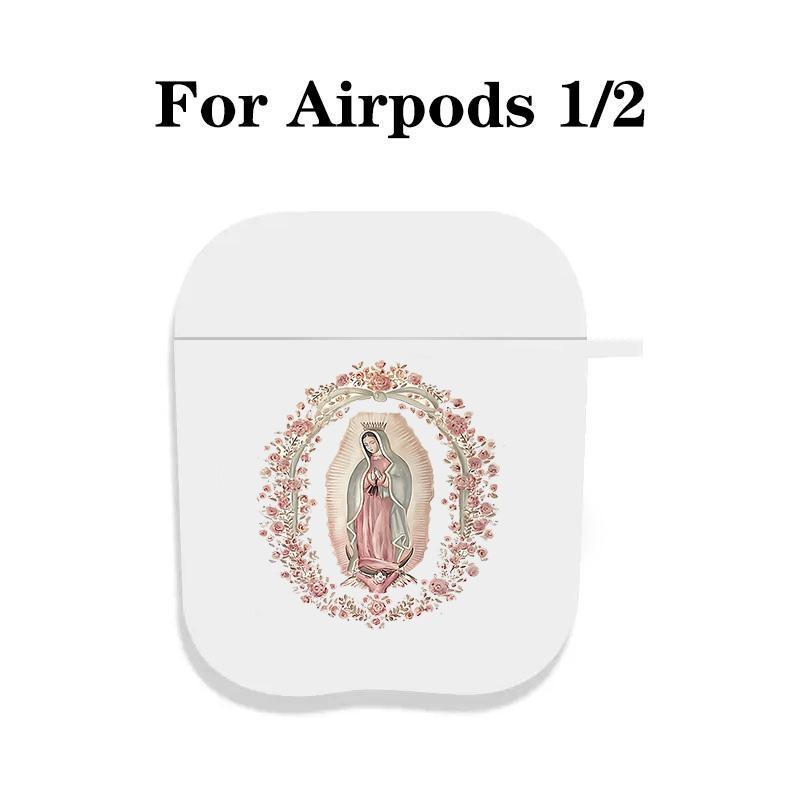 Elegant Religious Icon Design Earphone Case with Hiking Buckle, Shockproof & Anti-fall TPU Earphone Cover for AirPods 1 2, 3, Pro, Pro 2, Gift for Friend