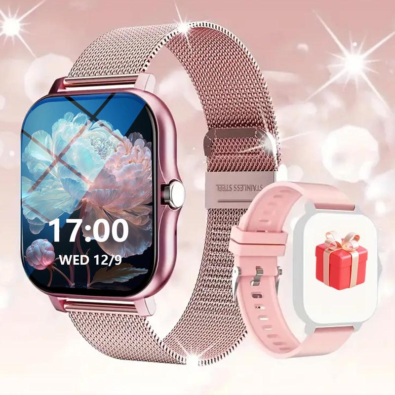 Multifunctional Smart Watch, Fashion Digital Watch with 2 Watch Band, Sports Watch with Multi-Sport Modes & Phone Call for Women & Men