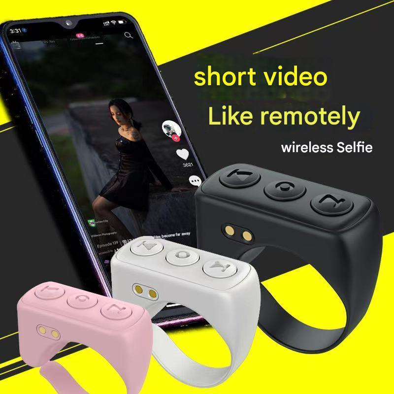 New selfie control short video artifact swipe screen to like short video smart bluetooth ring remote control