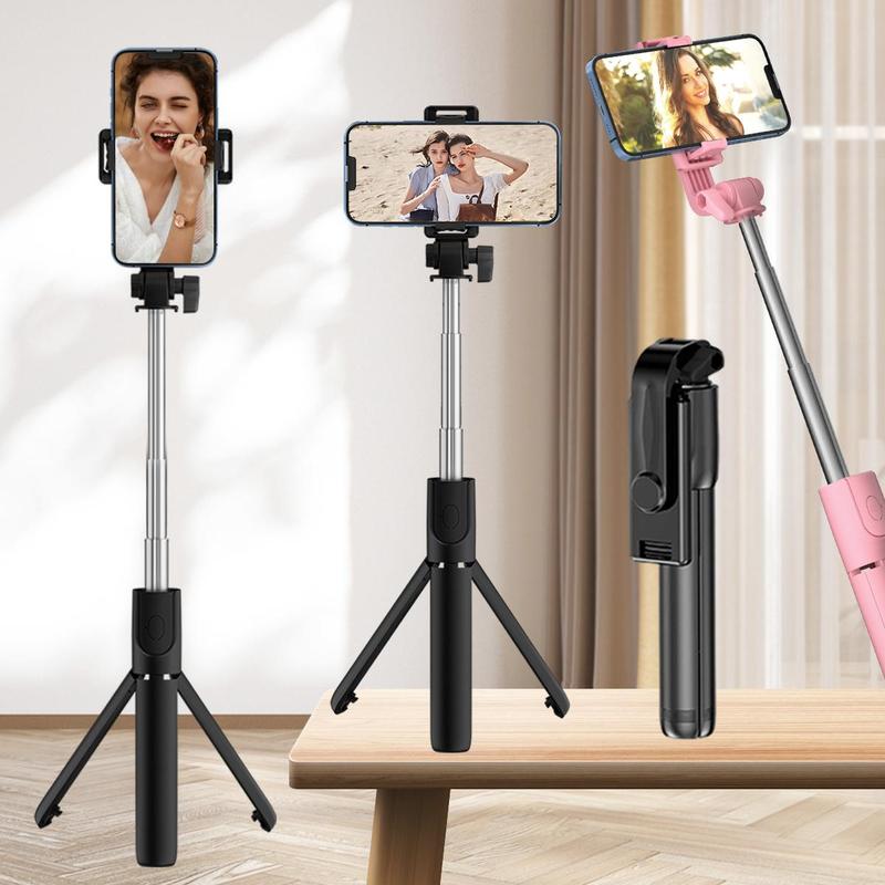 Portable Selfie Stick, 360-Degree Rotatable Phone Holder, Handheld Selfie Stick, Mobile Phone Accessories for Live Streaming, Vlogging, Travel