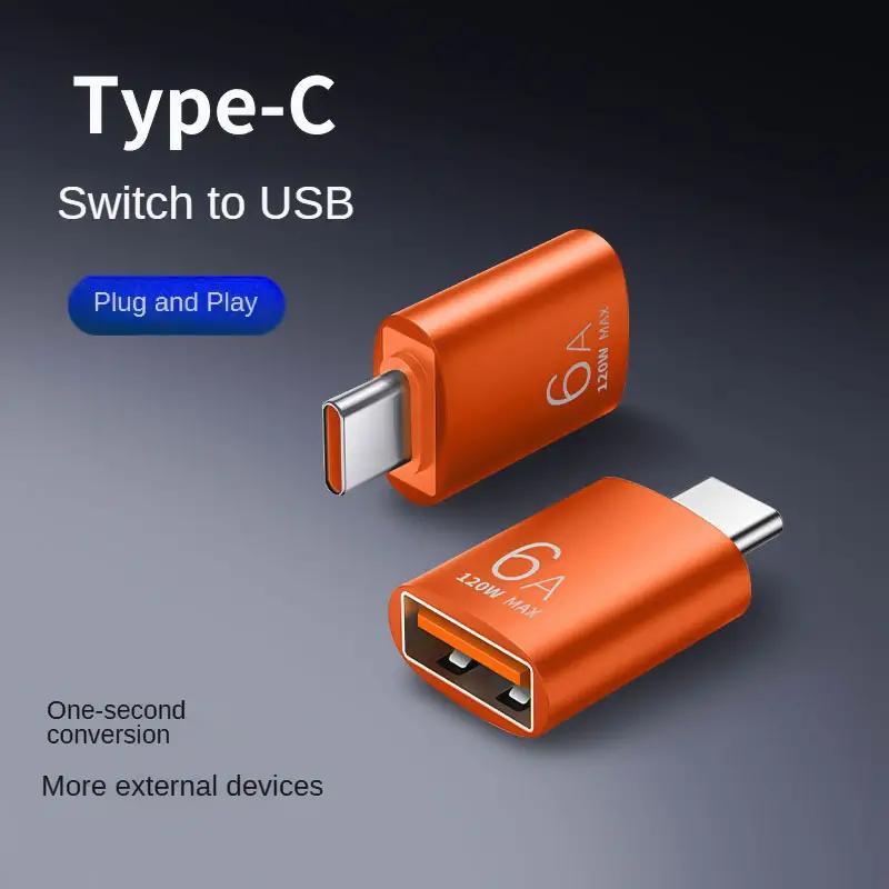 6A Fast Transfer Type-C to USB Adapter, OTG Adapter, PD Phone Charging Adapter, Suitable for iPhone, Apple, Samsung, Huawei, Android Phone, Laptop & More