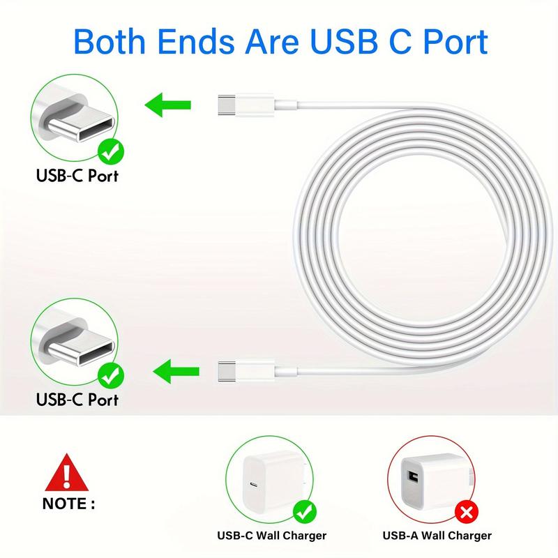 Flexible & Durable USB C Port Data Cable, PD 60W (20V 3A) Speedy Data Sync & Charge Cable, Fast Charging Phone Cable, Mobile Phone Accessories for iPhone 15 Pro Max