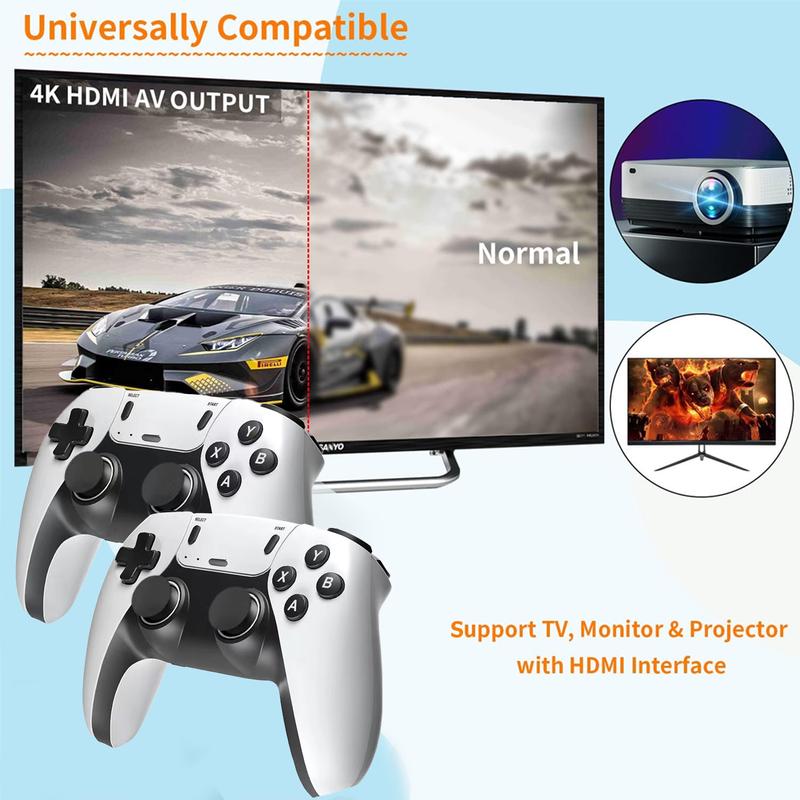 X2PRO retro game console, wireless controller, 40000+ games, multiple emulators included, 4K HDMI output, built-in 128G card, with 2.4GHz wireless retro game console game controller