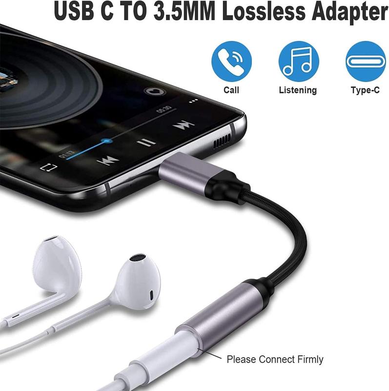 USB Type C to 3.5mm Female Headphone Jack Adapter, USB C to Aux Audio Dongle Cable Cord Compatible with Pixel 4 3 2 XL, Samsung Galaxy S21 S20 Ultra S20+ Note 20 10 S10 S9 Plus for iPad Pro