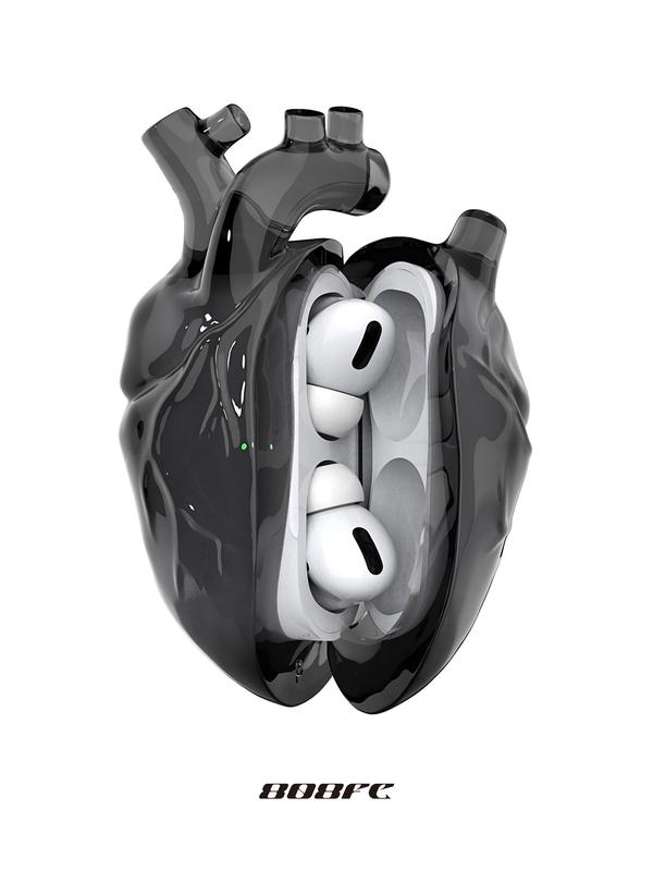 The heart Airpods Pro 2 case Compatible with Airpods Pro 2nd Generation Case Cover - heart Design for Airpods Pro Case Cover - Cool Silicone Protective Case for Airpods Pro 2 Case with Keychain