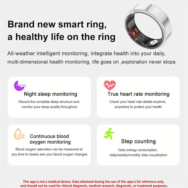 Smart Ring for Men and Women, Activity and Fitness Tracker with Steps, Distance, Calories, Sleep Tracking, Exercise Monitoring, Compatible with iPhone Android, IP68 Waterproof, Christmas Stocking Stuffers and Christmas FillerV