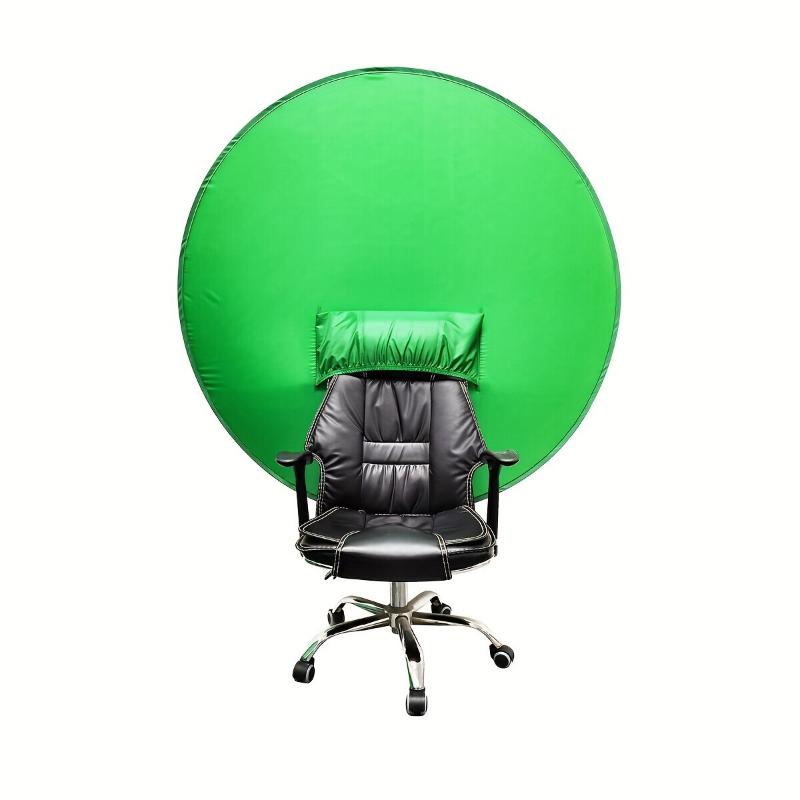 Green Screen Backdrop Collapsible Video Studio Vlogging Streaming Background With Chair Mount