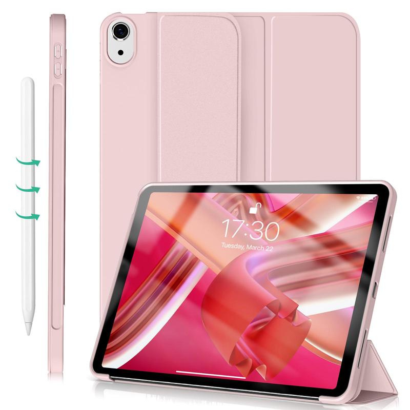 Solid Color Tablet Case, Anti-fingerprint Tablet Protective Cover without Pencil Holder, Auto Sleep & Wake Tablet Protector Cover Compatible with iPad for Daily Use