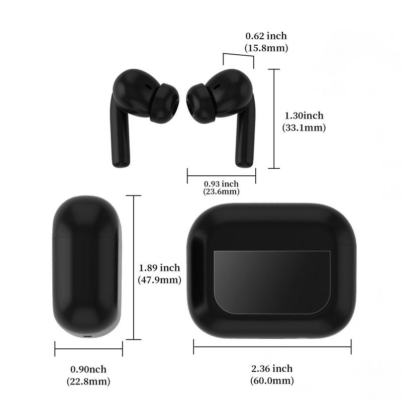 in-ear Design Wireless Earphone, Touch Screen Digital Display Earphone with Charging Case, Headphone for Gaming & Sports