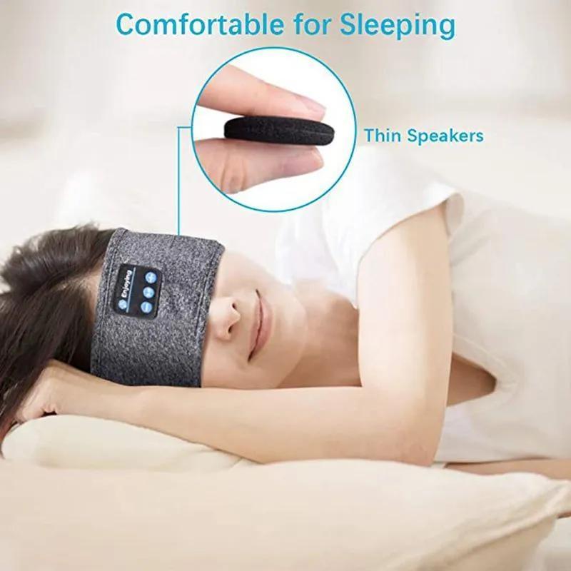 Bluetooth Headband Headphones, Sleep Headphones for Side Sleepers, Sleeping Headphones Comfortable Headband with Thin Speaker Handsfree Gift Audio Earphones Stereo Android