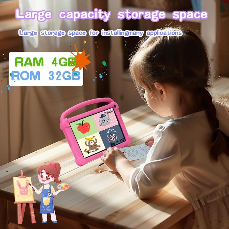 Tablet 7 inch for Boys Girls Android 12 Tablets for  4GB RAM 32GB ROM  Tablet WIFI  Safety Eye IPS Screen Parental Control, Dual Camera Shockproof Case for Educational, .