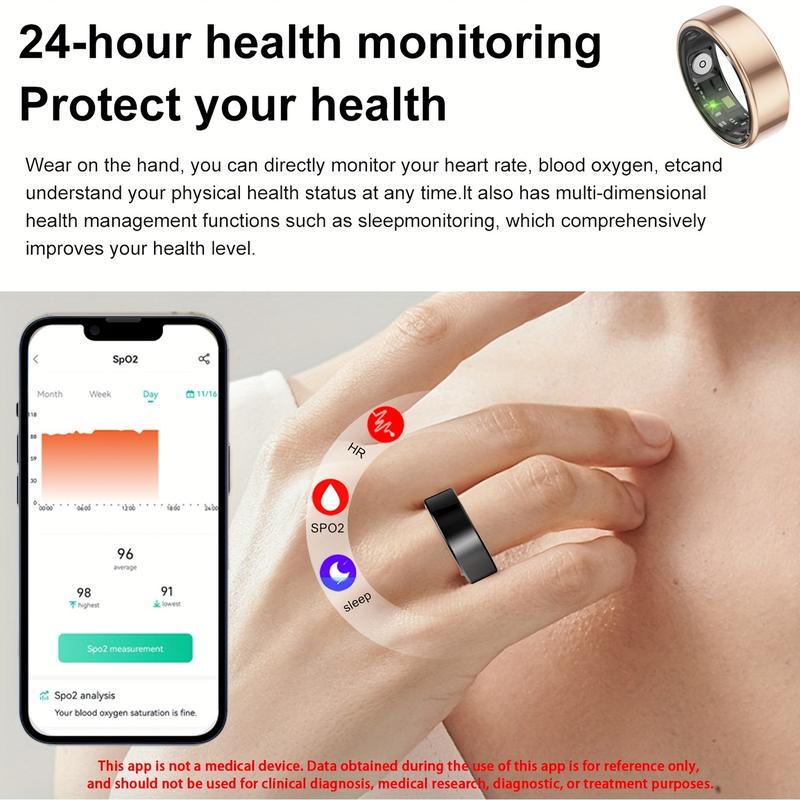 Smart Ring for Men and Women, Activity and Fitness Tracker with Steps, Distance, Calories, Sleep Tracking, Exercise Monitoring, Compatible with iPhone Android, IP68 Waterproof, Christmas Stocking Stuffers and Christmas FillerV