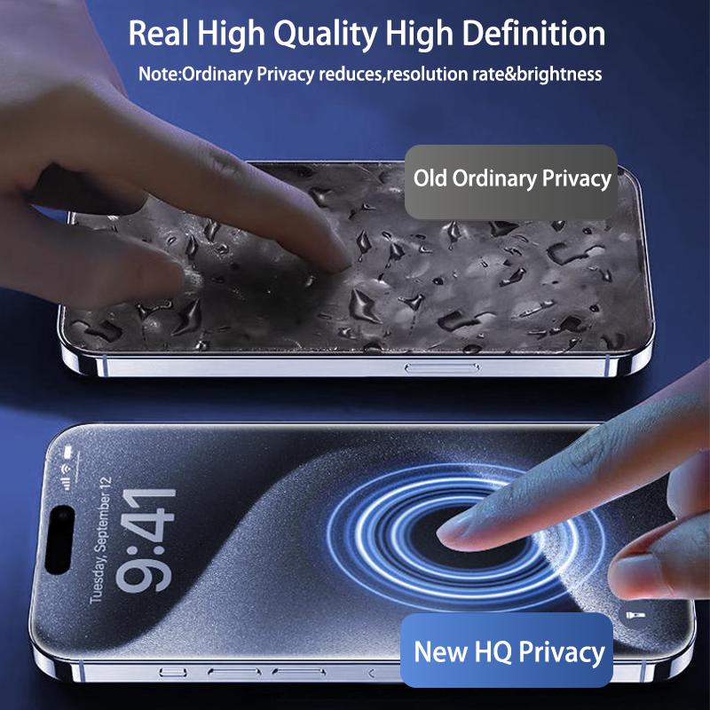 Funcat for iPhone16 15 14 13 12 Series Clear Privacy Protection Phone Film-Dust Free Without Bubbles （3Pack） Protective Film，ElectroplatedLayer, Fingerprint-Proof.