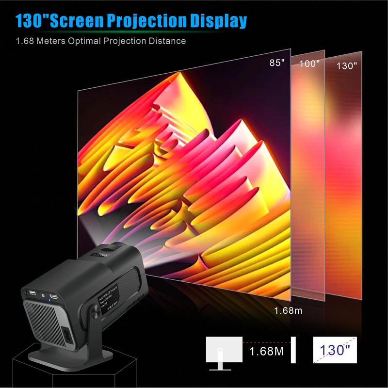 MINI Projector with Android system, 200 Lumens,4K Support Native 1080P,with Bluetooth &WIFI ,Built in Speaker ,40-200 Screen Display ,180° Rotation, Android 11.0 ,Auto Keystone  ,Multi-Device  Screen Mirror ,Outdoor Camping Party projector Audio