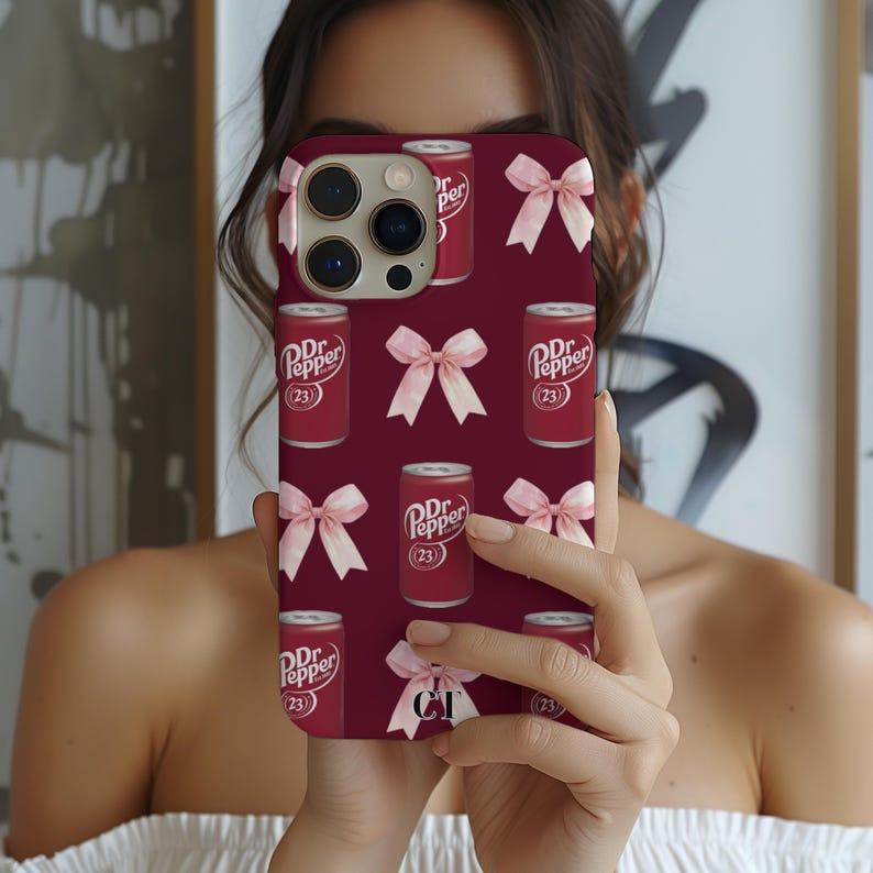 Dr Pepper Coquette Phone Case, Cute Pink Bow Collage Phone Case, Aesthetic Girly Phone Case, Phone Cases Phone Cover Hard Case Tough 2-piece Phone Case